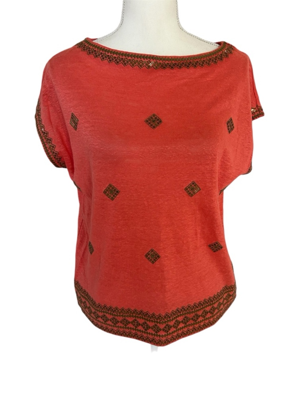 J. Jill Love Linen Top with Sequined Detail